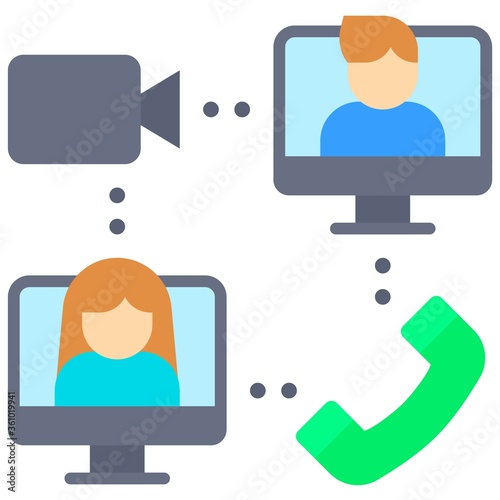 Video call, Telecommuting or  remote work icon