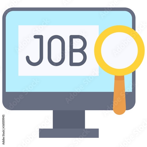 Job searching, Telecommuting or  remote work icon