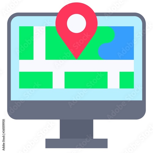 Map and location, Telecommuting or  remote work icon