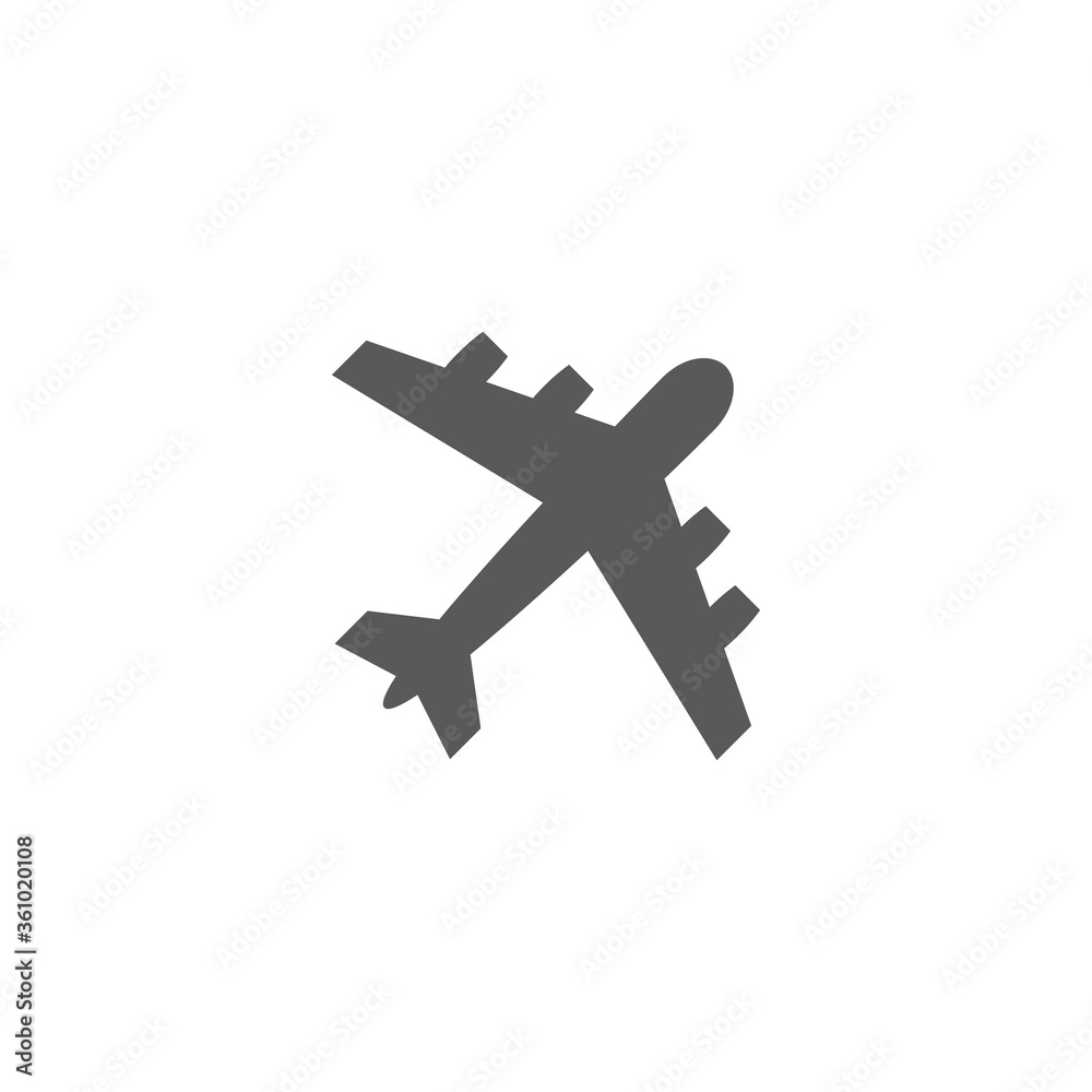 Airplane icon on white background Airplane icon on white background