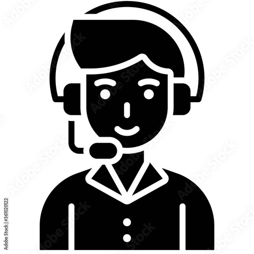 Man operator, Telecommuting or  remote work icon