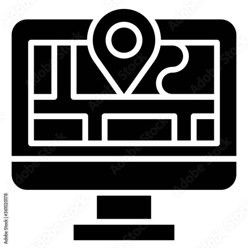 Map and location, Telecommuting or  remote work icon