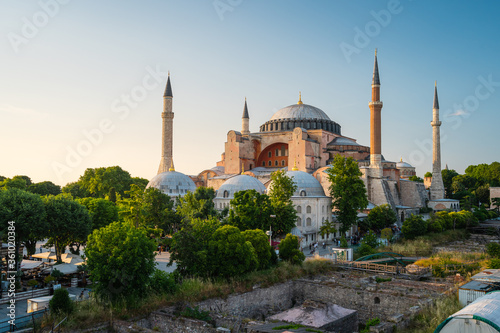 Hagia Sophia (Ayasofya) museum, landmark of Istanbul city in summer season, Turkey