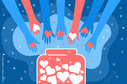 Concept of charity and donation. Give and share your love to people.