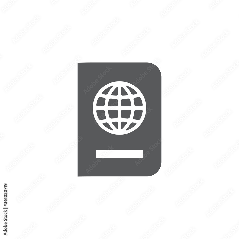 Passport icon on white background Passport icon on white background