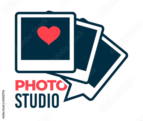 Photo studio photographer services logotype, isolated icon vector