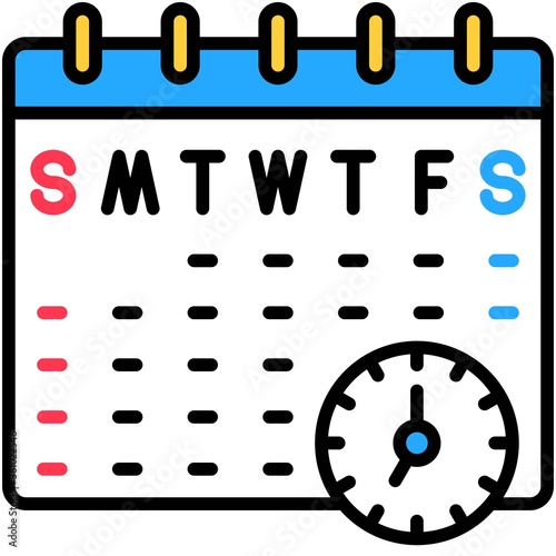 Schedule, Telecommuting or remote work icon, vector illustration