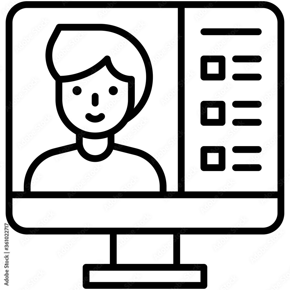 Video conference, Telecommuting or remote work icon, vector illustration Video conference, Telecommuting or remote work icon, vector illustration