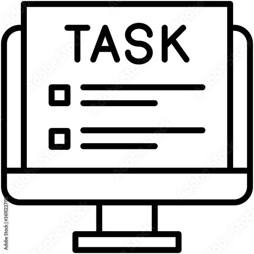 Task, Telecommuting or remote work icon, vector illustration