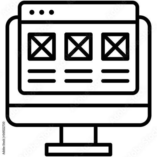 Interface, Telecommuting or remote work icon, vector illustration