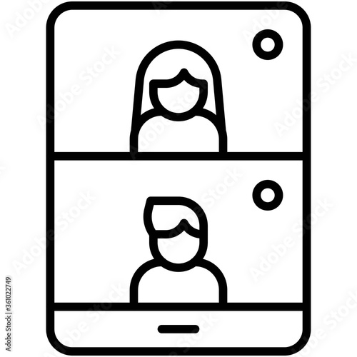 Videotelephony, Telecommuting or remote work icon, vector illustration