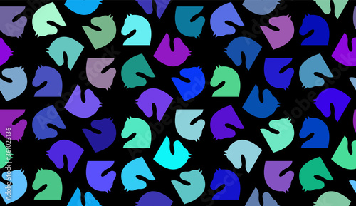 Seamless pattern with Chess knight. Endless background. Vector illustration.