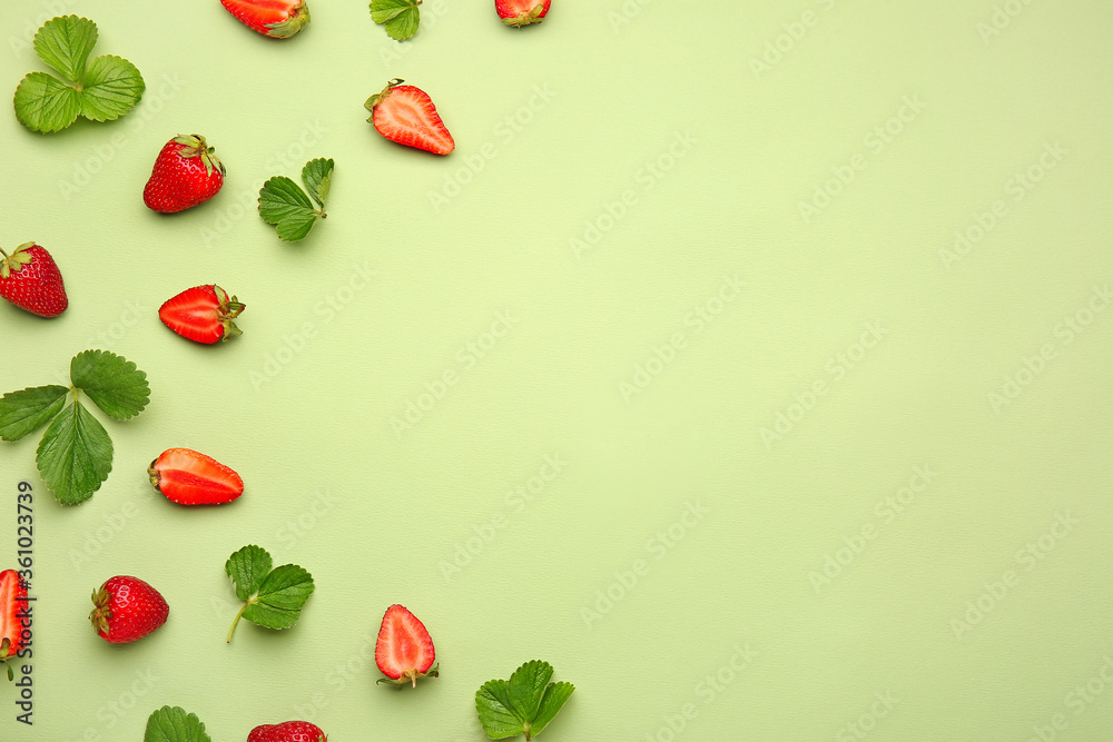Fresh ripe strawberry on color background Fresh ripe strawberry on color background