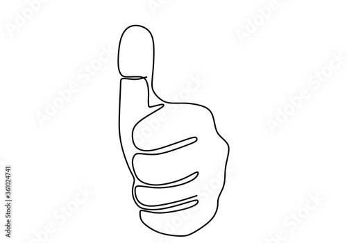 One line drawing of hand sh...