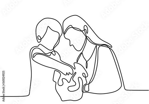 Continuous line drawing mom...