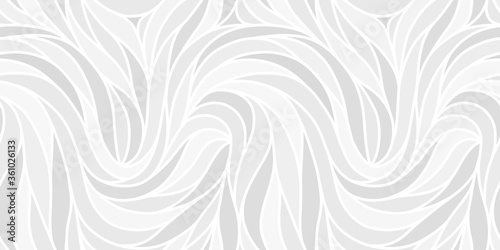 Monochrome seamless striped pattern. Wavy stylish abstract background.