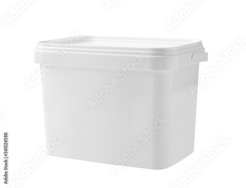 Plastic white box isolated