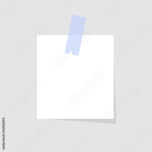 Paper with adhesive tape vector blank background isolated illustration