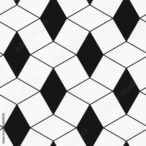  Vector seamless pattern. Repeating geometric tiles with a grid of rhombuses.