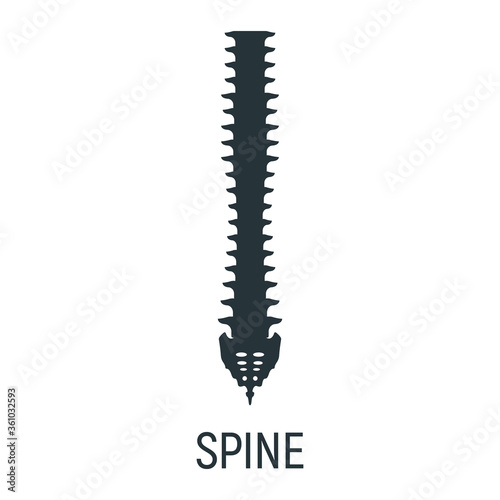 Spine backbone bone, x-ray concept icon, roentgen human body image isolated on white, flat vector illustration. Skeleton part of man organism.