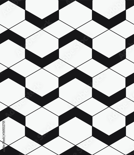  Vector seamless pattern. Modern stylish texture. Repeating geometric hexagons.