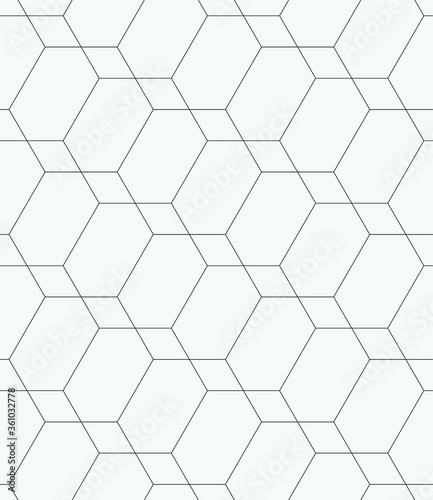 Vector seamless pattern. Modern stylish texture. Repeating geometric hexagons.