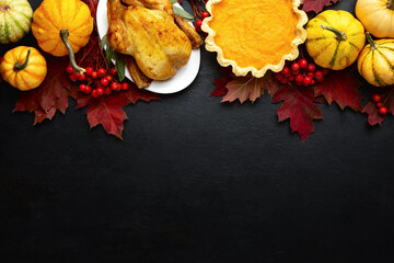 Thanksgiving festive dinner invitation card template