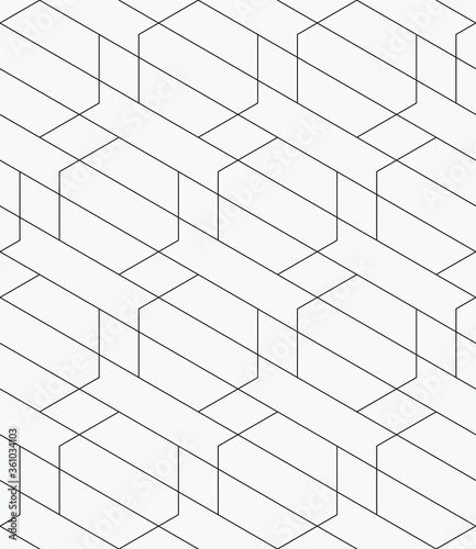  Vector seamless pattern. Modern stylish texture. Repeating geometric hexagons.