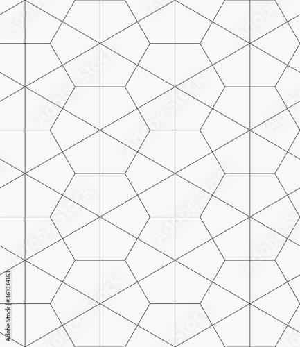  Vector seamless pattern. Modern stylish texture. Repeating geometric hexagons.