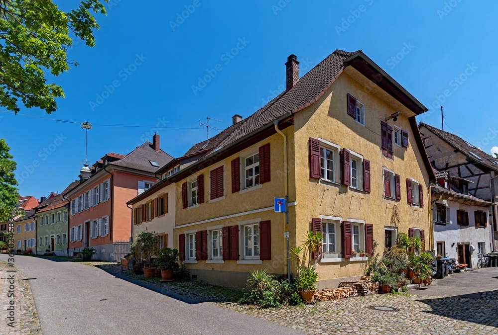 Altstadt von Staufen im Breisgau in Baden-Württemberg, Deutschland 