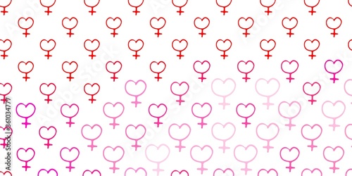 Light Red vector pattern with feminism elements.