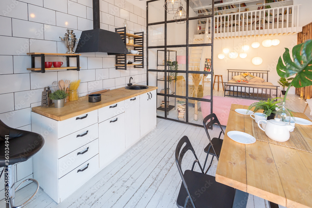 Picture of luxury modern design of a cozy small Scandinavian-style studio ...