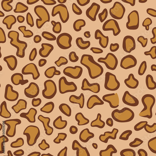 Seamless panter or leopard skin - brown and orange spots. Wild animal skin pattern