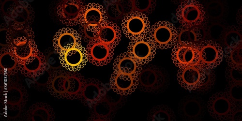 Dark yellow vector texture with disease symbols.