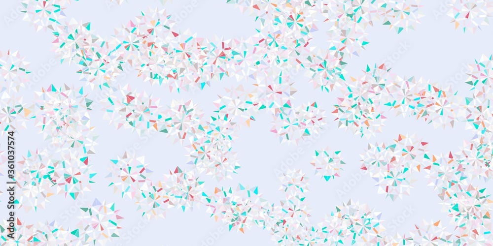 Light green, red vector beautiful snowflakes backdrop with flowers. Light green, red vector beautiful snowflakes backdrop with flowers.