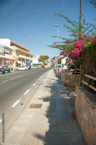Street leading through La Azohia in Murcia, Spain.