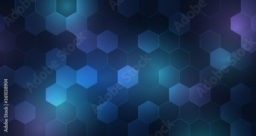 Abstract blue hexagon futuristic pattern design background. vector eps10 © Kochakorn