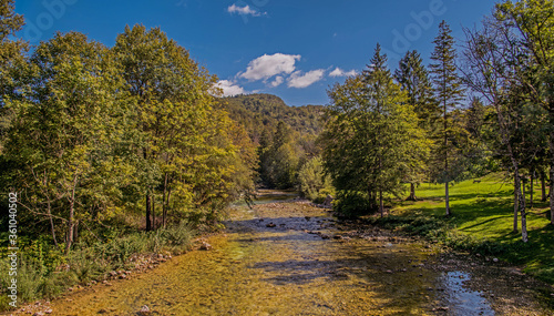 Picturesque Landscape Of River In Slovenia.