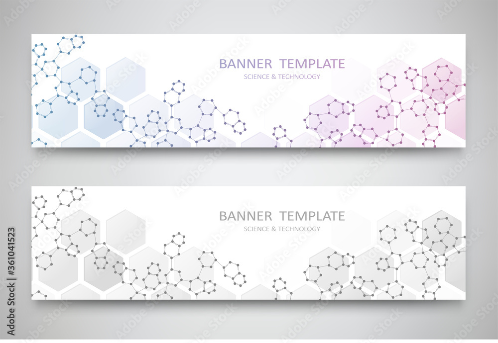 Banners and headers for site with molecules