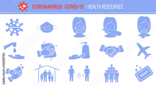 Poster Coronavirus covid-19 Precaution Tips. Global epidemic 2019-nCov.