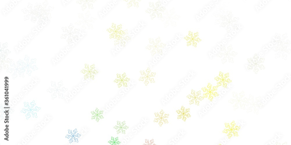 Fototapeta premium Light multicolor vector doodle template with flowers.
