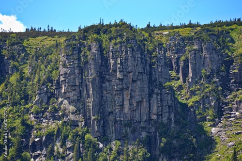 Granite rocks and mountain in Krkonose national park Czech republic