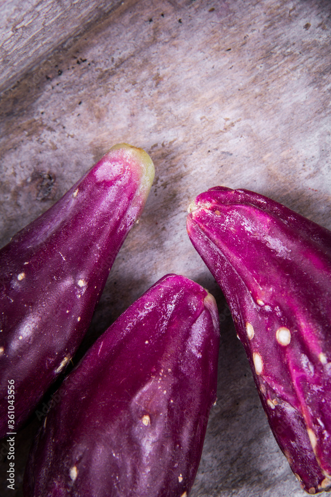 Pear fruit / cactus cut from the top view. Pear fruit / cactus baps black background. Pear fruit / cactus cut from the top view. Pear fruit / cactus baps black background.