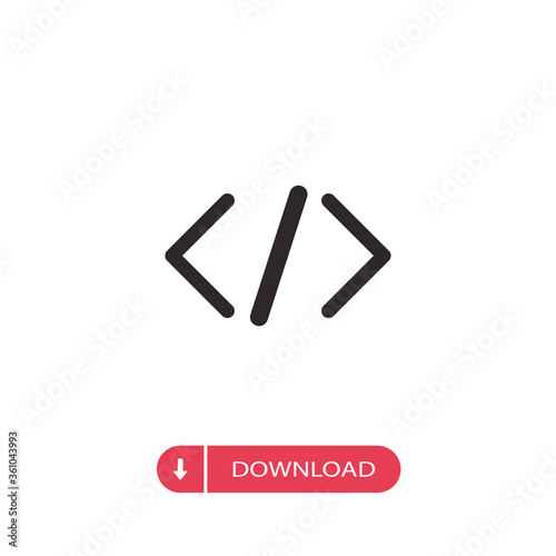 Coding vector icon, simple sign for web site and mobile app.