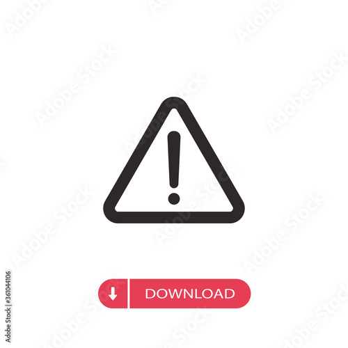 Free Download Caution exclamation vector icon, simple sign for web site and mobile app. - GFXLoad