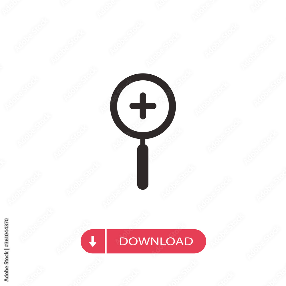 Zoom in vector icon, simple sign for web site and mobile app. Zoom in vector icon, simple sign for web site and mobile app.