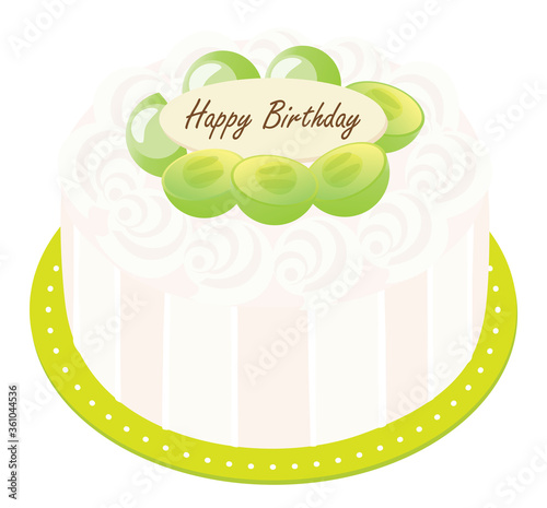Birthday cake with muscat and fresh cream
