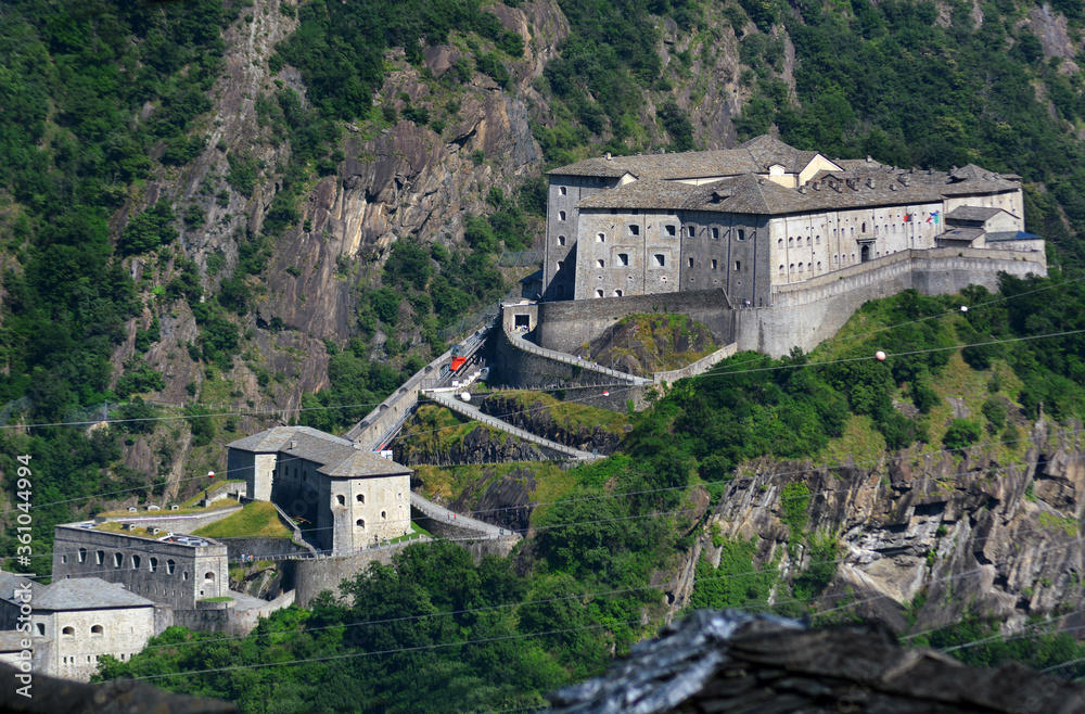 Bard, Aosta Valley/Italy- View of the Fort of Bard.