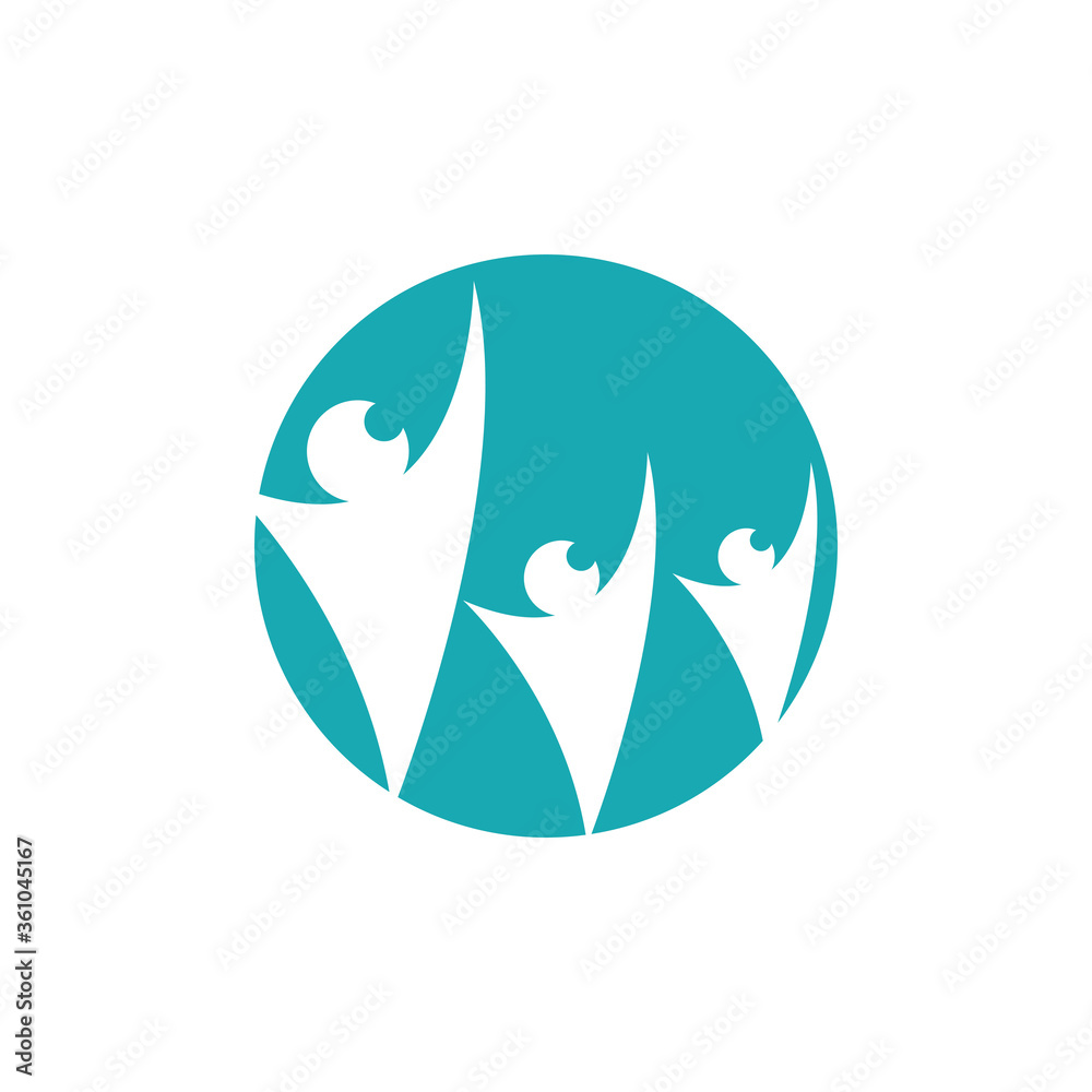 Obraz premium Adoption and community care Logo template