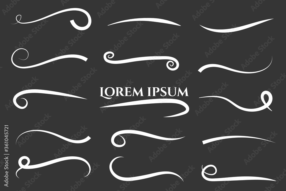 Texting tails. Typography tails shape Texting tails. Typography tails shape